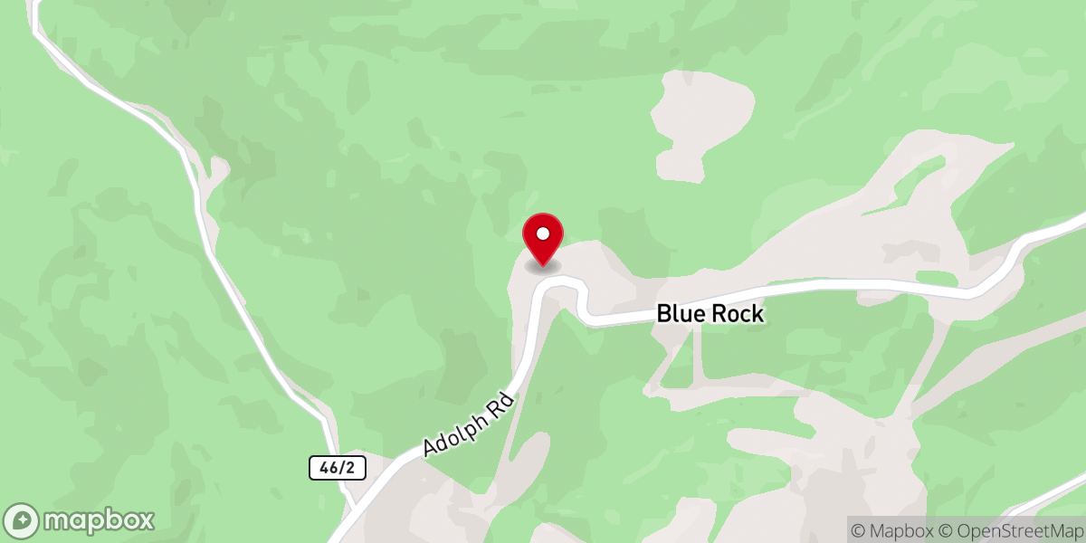 Map showing location of Blue Rock Union Mission Church