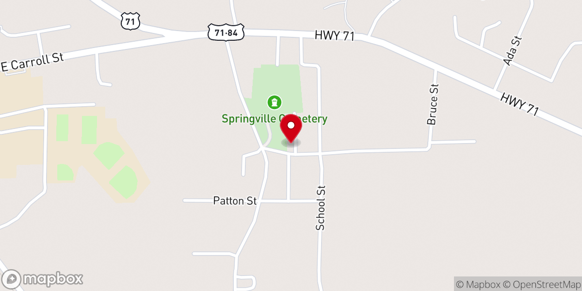 Map showing location of Coushatta First Seventh-Day Adventist Church