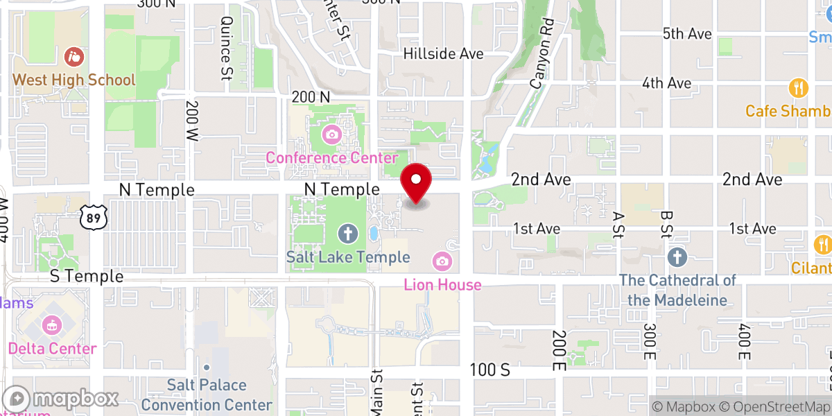 Map showing location of Relief Society Building