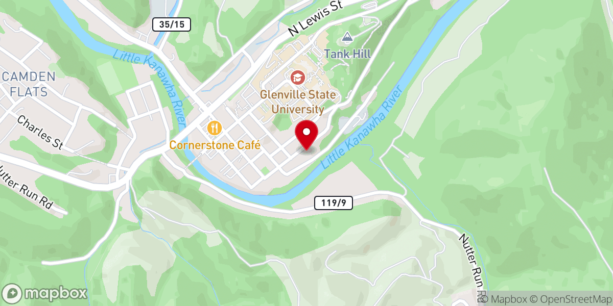 Map showing location of Glenville Christian Chapel