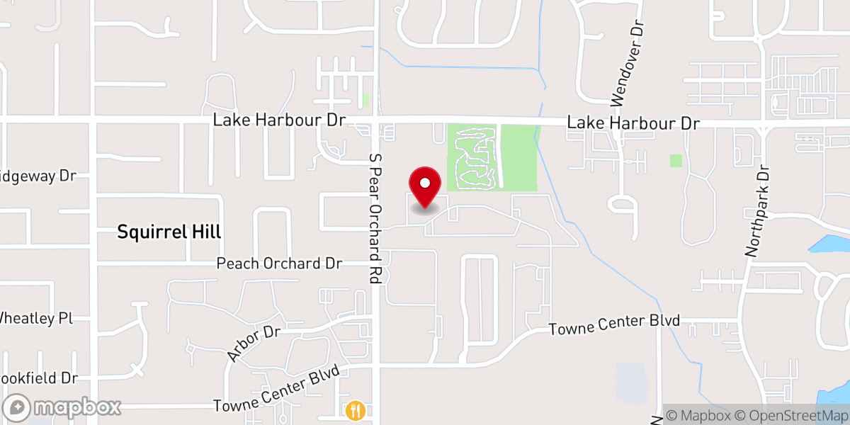 Map showing location of Pear Orchard Apartments