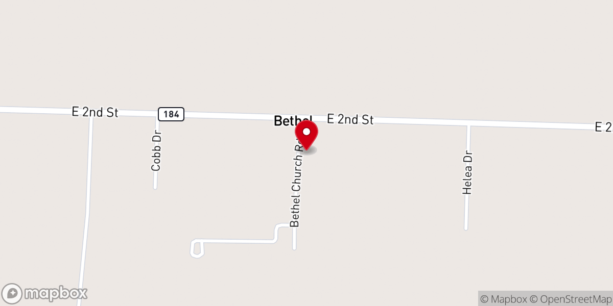 Map showing location of Bethel Colbert Missionary Baptist Church