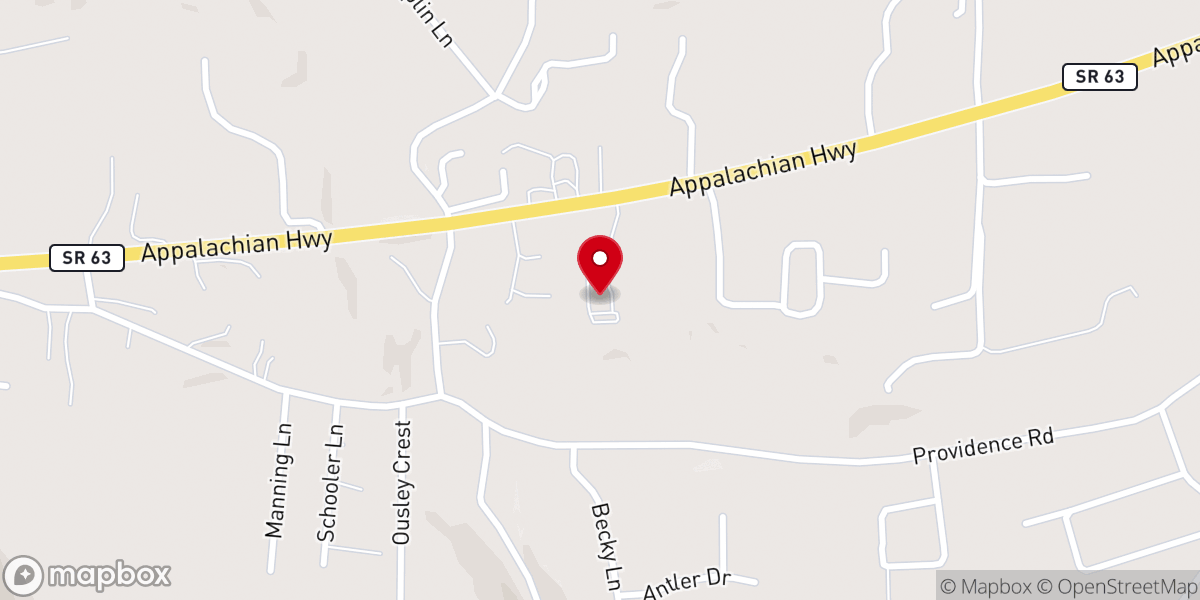 Map showing location of New Beginning Baptist Church