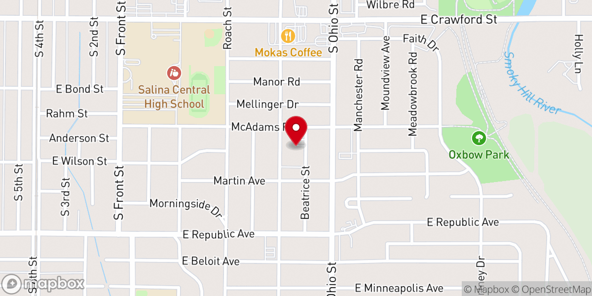 Map showing location of First Baptist Church