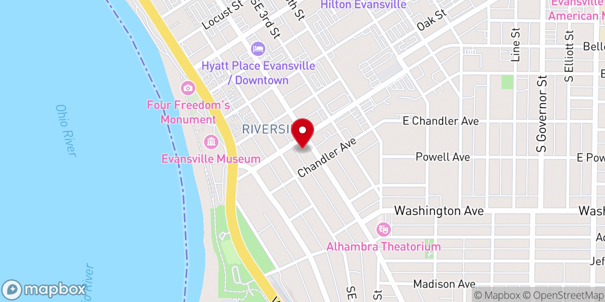 Map showing location of First Presbyterian Church