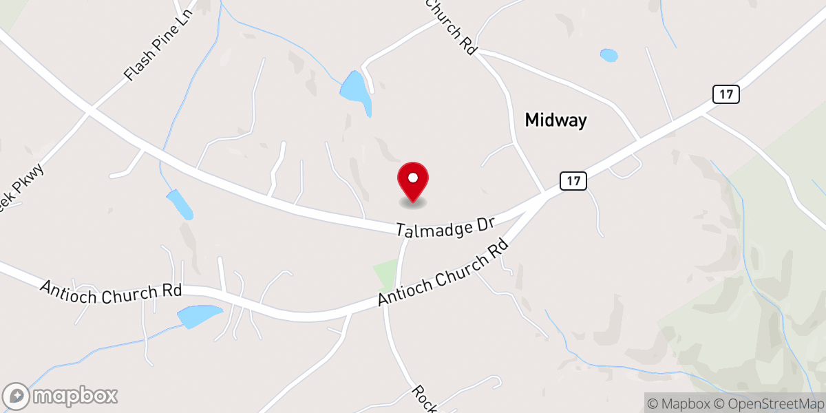 Map showing location of Mount Bethel Church