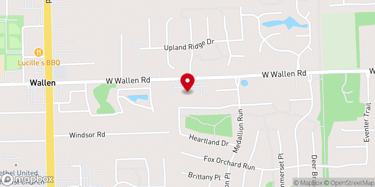 Map showing location of Harvest Fellowship Church