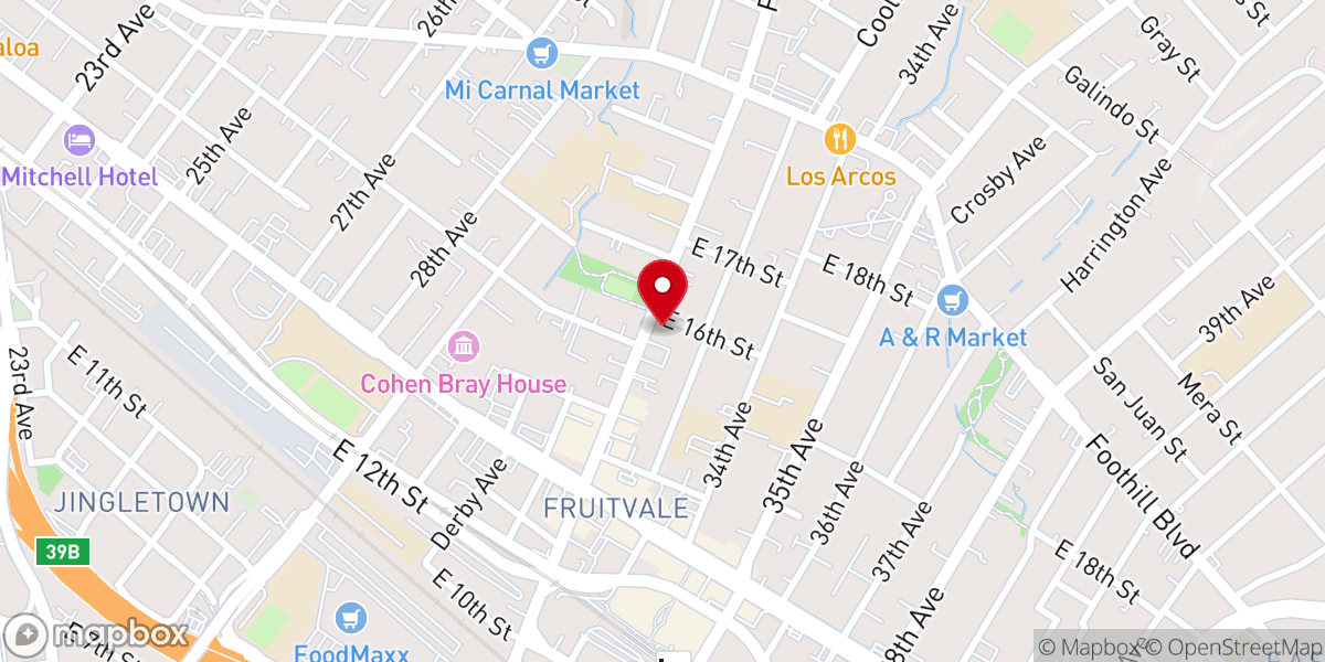 Map showing location of Cooper Chapel