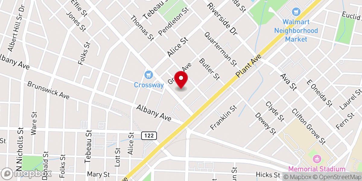 Map showing location of Trinity Methodist Church