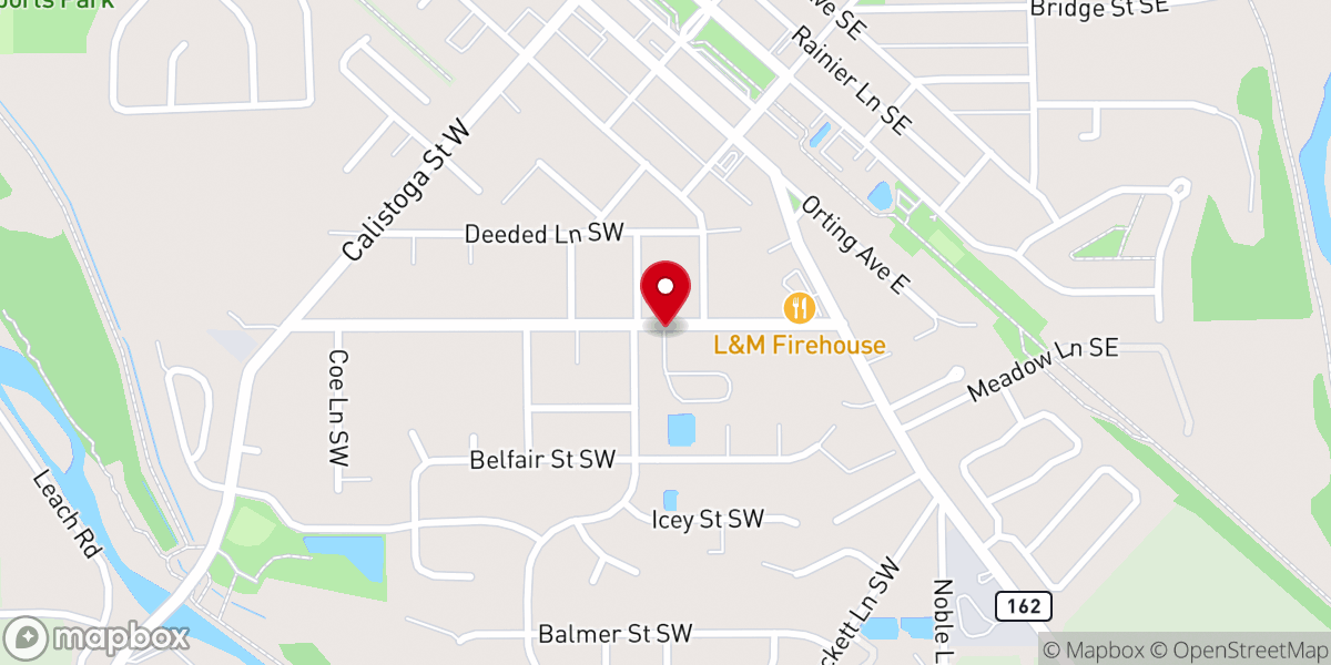 Map showing location of Orting Community Baptist Church