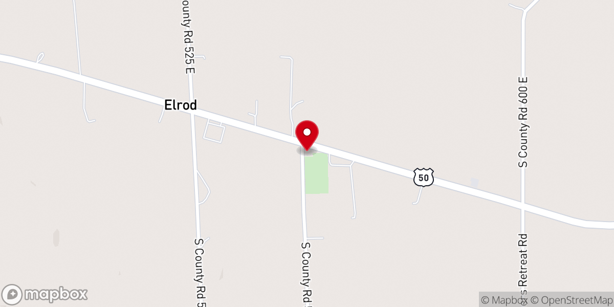 Map showing location of Washington Baptist Church