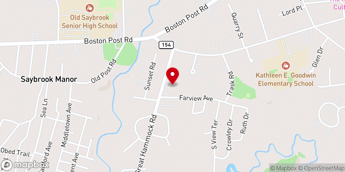 Map showing location of Saybrook Community Church