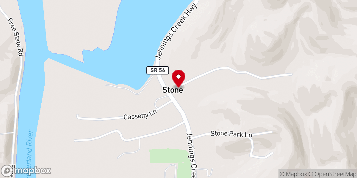 Map showing location of Stone Church