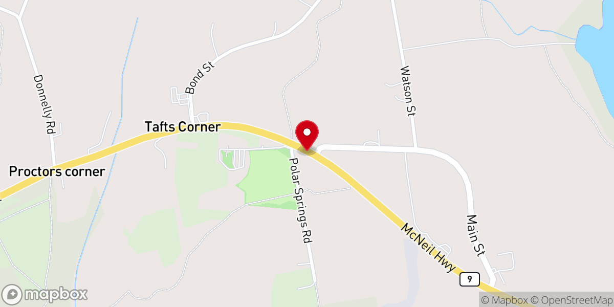 Map showing location of Love and Faith Chapel