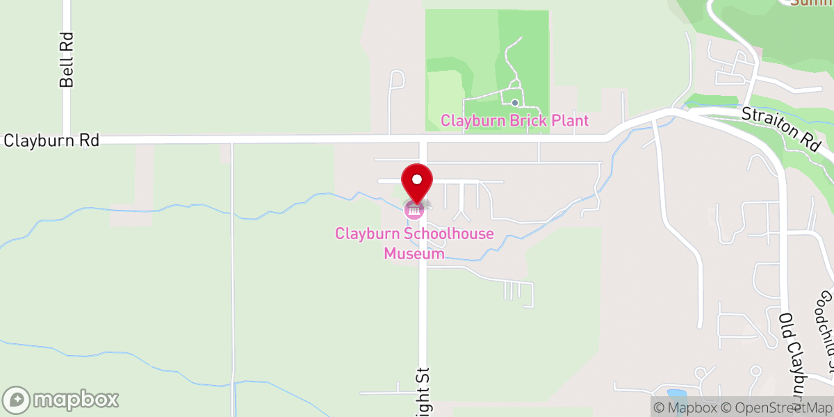 Map showing location of Clayburn Village Schoolhouse