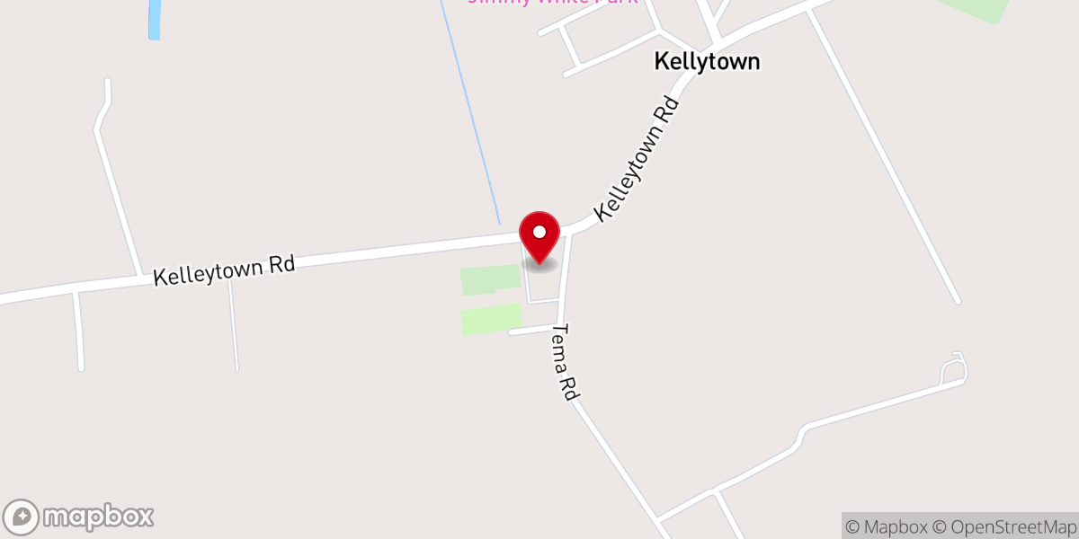 Map showing location of Kellytown Baptist Church