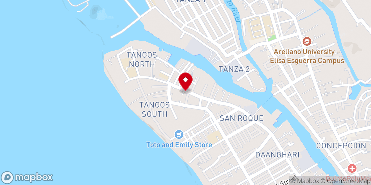 Map showing location of Tangos United Methodist Church