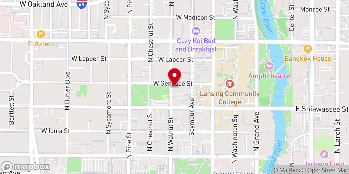 Map showing location of Mount Hope Church - Downtown Campus