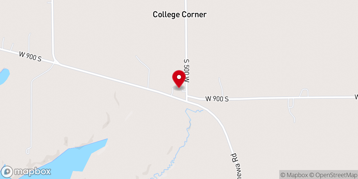 Map showing location of College Corner Brethren Church