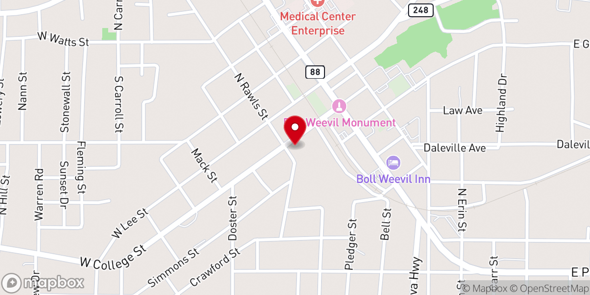 Map showing location of College Ave Church of Christ - Enterprise, AL