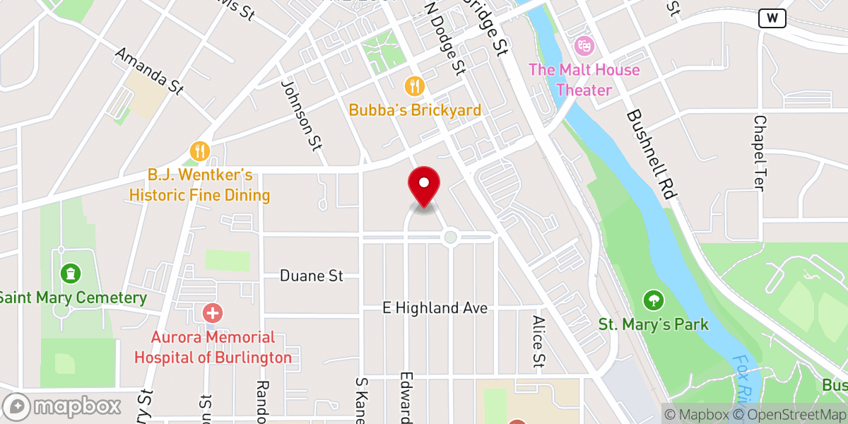 Map showing location of Saint John the Divine Episcopal Church
