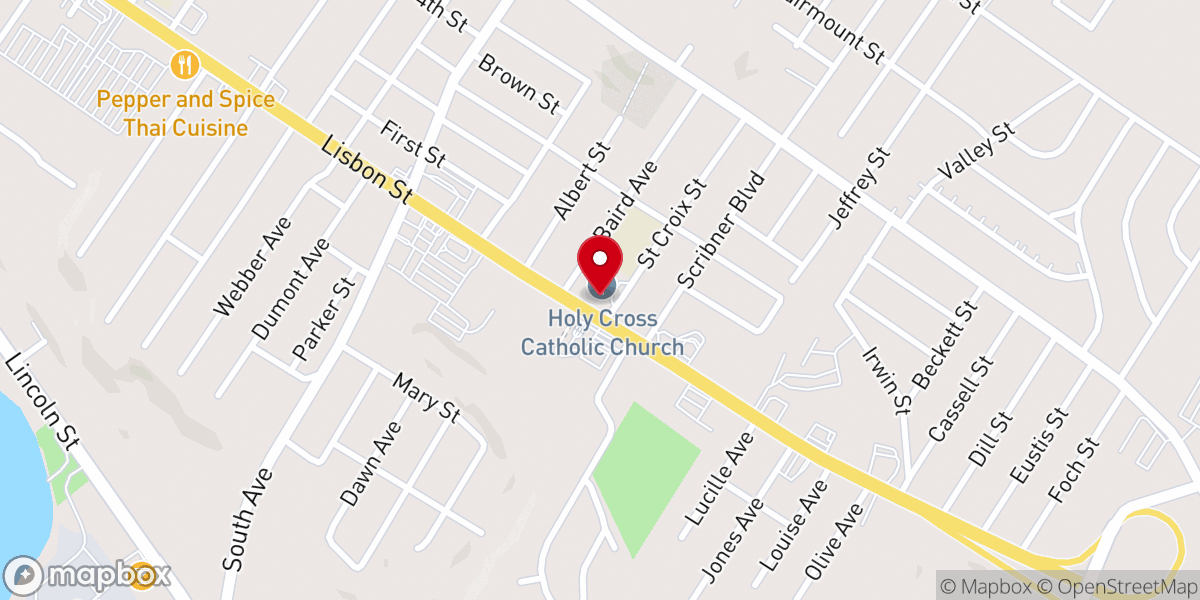 Map showing location of Holy Cross Church