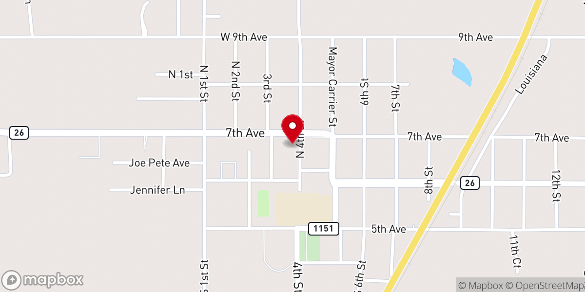 Map showing location of Oberlin Department of Health