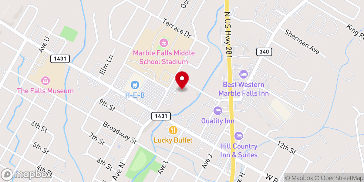 Map showing location of Heartland of Texas Emmaus Community