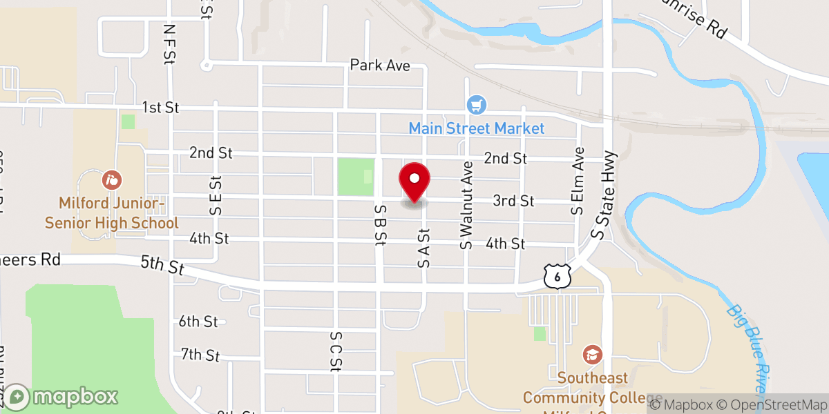 Map showing location of Family Life Assembly of God Church