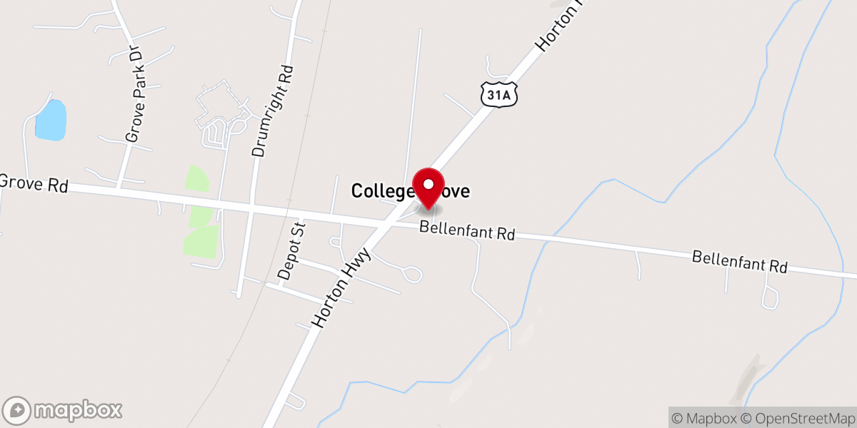 Map showing location of College Grove Methodist