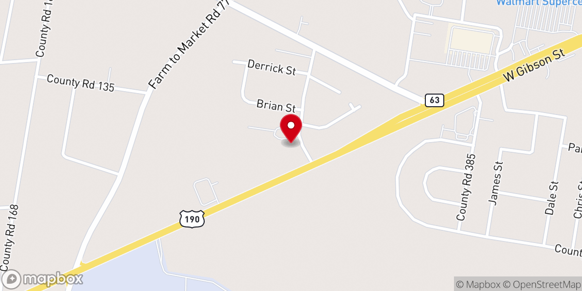 Map showing location of Lone Star Church