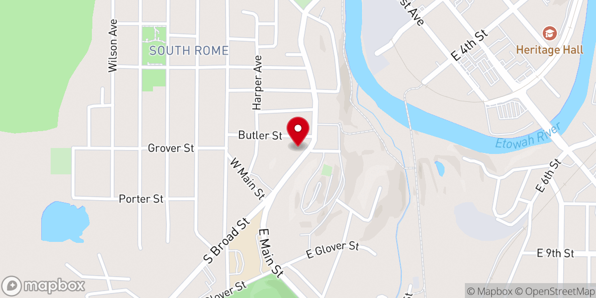 Map showing location of South Broad Baptist Church