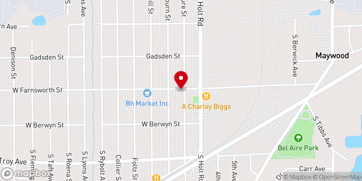 Map showing location of Mount Carmel Evangelical Church