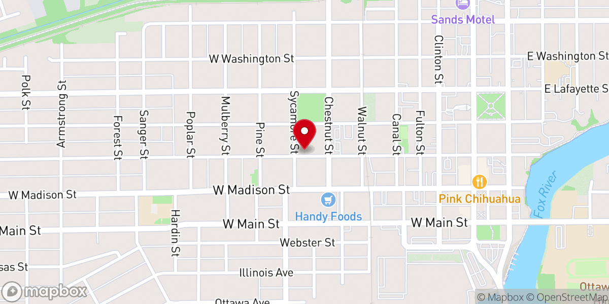 Map showing location of Zion Evangelical Lutheran Church - LCMS