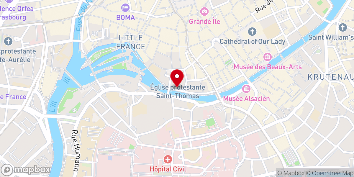 Map showing location of Union des Eglises protestantes d'Alsace et de Lorraine (UEPAL)