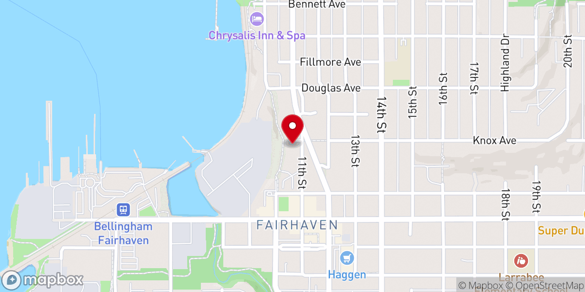 Map showing location of Fairhaven Foursquare Church