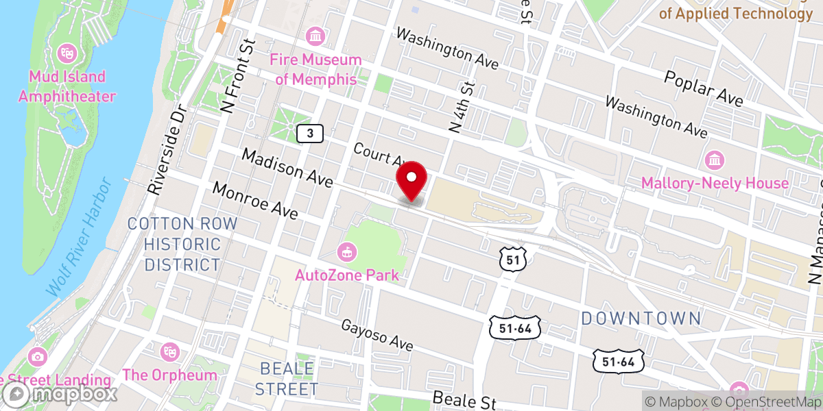 Map showing location of Revive Memphis Ministries Inc