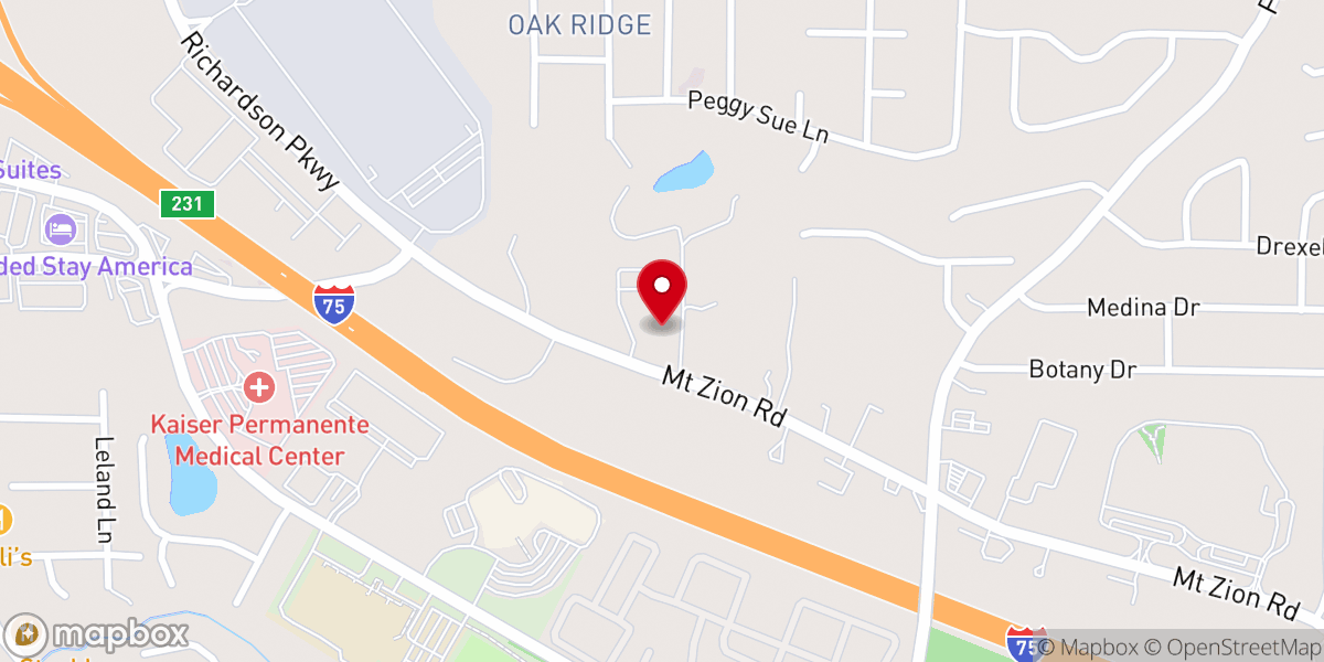 Map showing location of Southlake Church of Christ