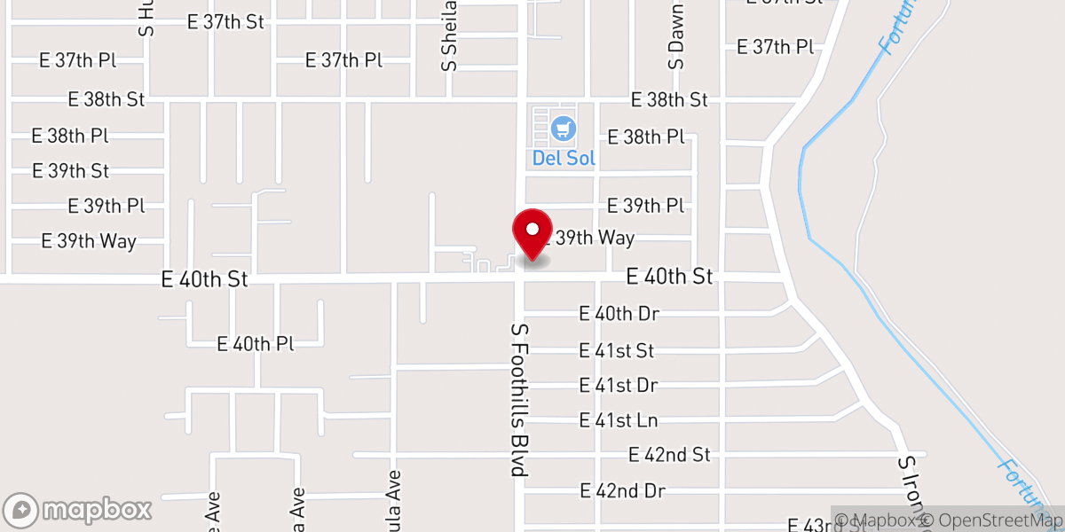 Map showing location of Foothills Southern Baptist Church