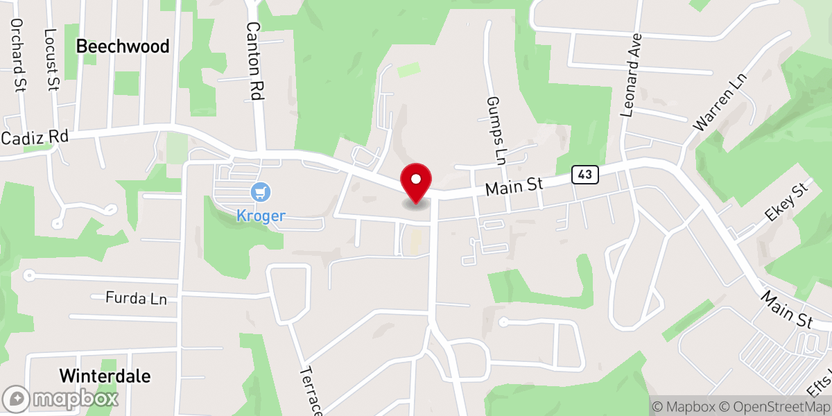 Map showing location of Wintersville United Methodist Church