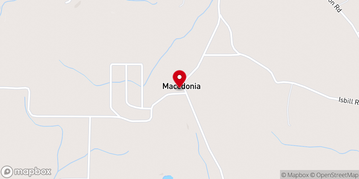 Map showing location of New Macedonia Baptist Church