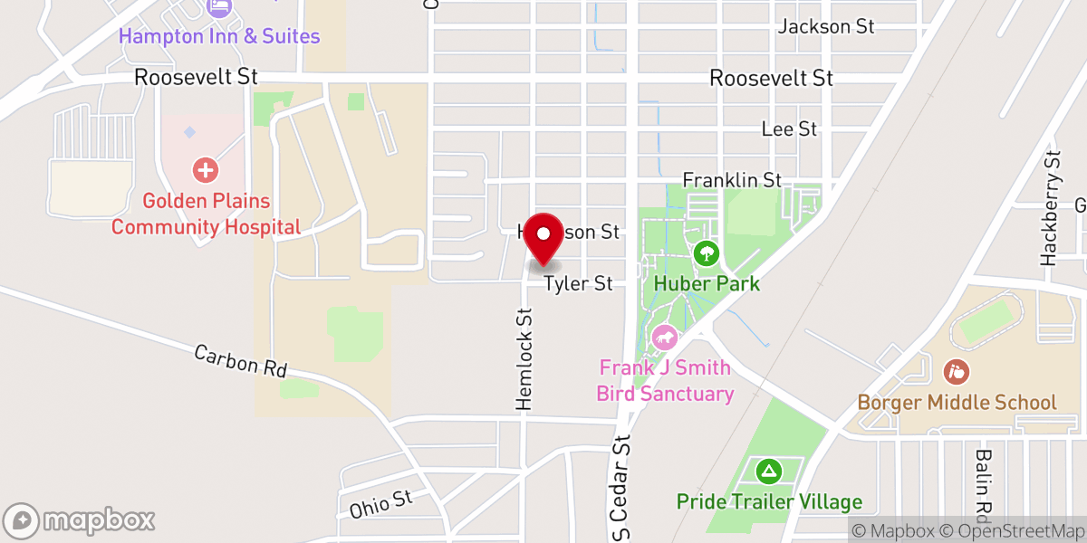 Map showing location of Southside Baptist Church