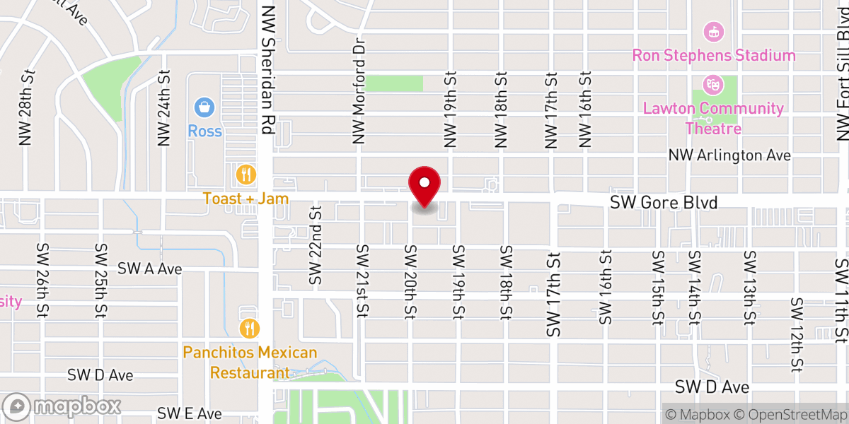 Map showing location of Trinity Baptist Church