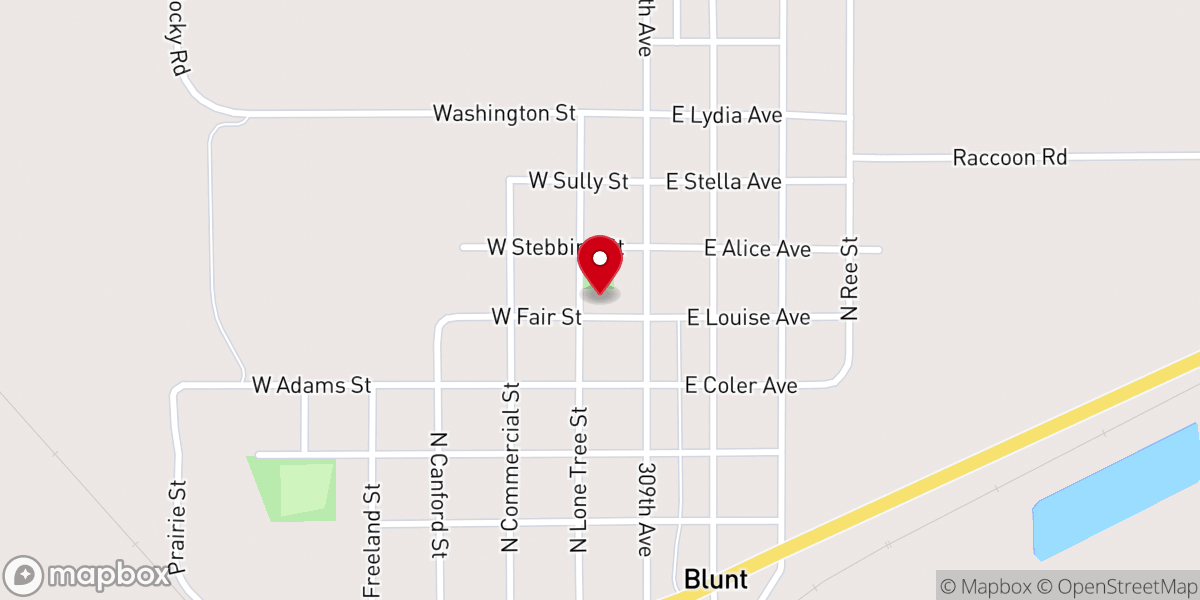 Map showing location of Trinity Lutheran Church
