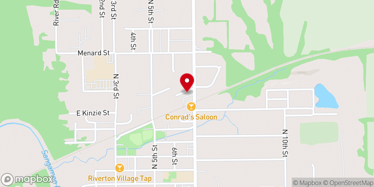 Map showing location of Riverton's Party Store