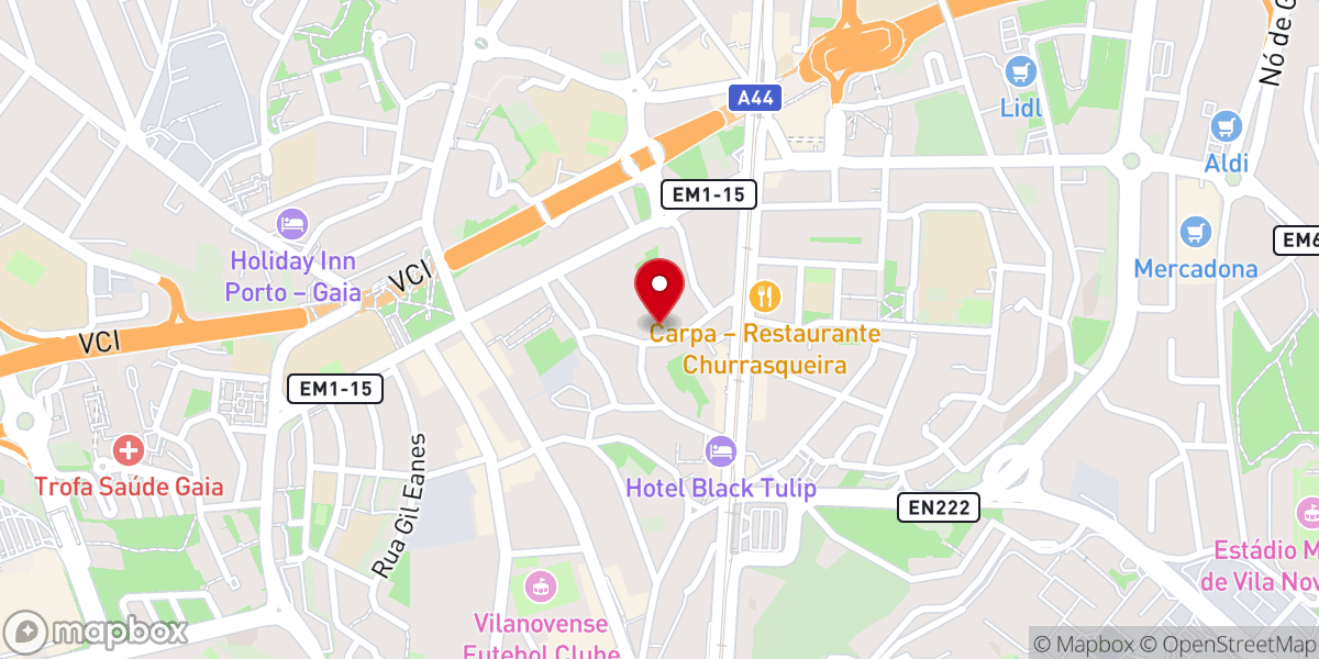 Map showing location of IURD - Vila Nova de Gaia