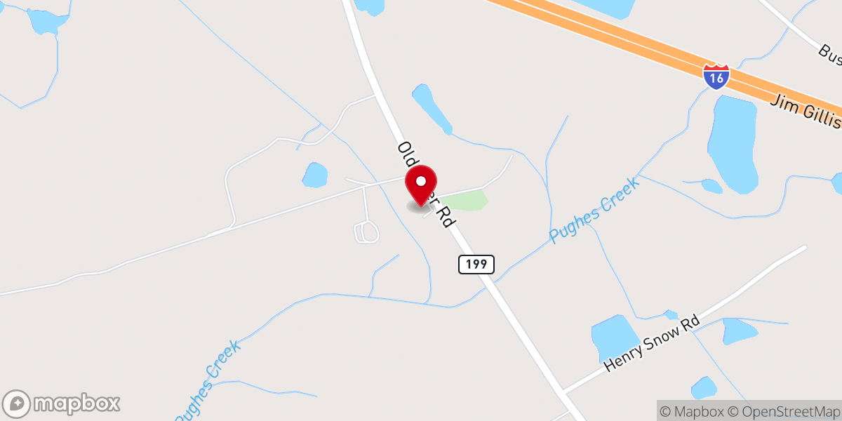 Map showing location of Valdosta Baptist Church