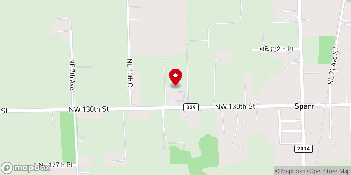 Map showing location of Sparr Baptist Church