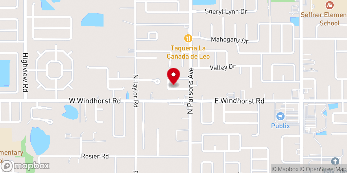 Map showing location of Central Baptist church