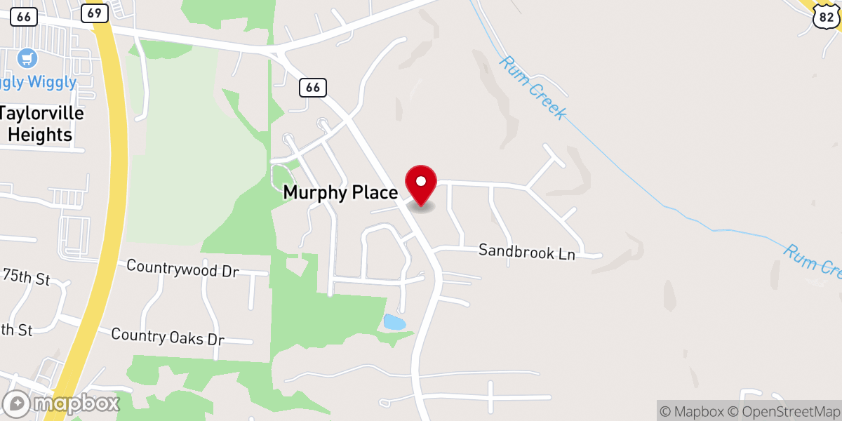 Map showing location of Bible Church